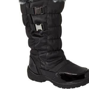 NEW WOMEN WATERPROOF Brand  BLACK FAUX FUR LINING ZIP UP  BOOTS 10M